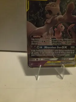 Pokemon Mewtwo & Mew GX TAG TEAM Ultra Rare Holo Card Unified Minds HP 270 - Image 3