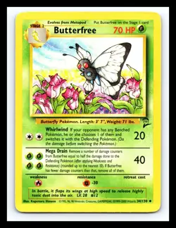 💥 BUTTERFREE Non Holo 2000 Pokemon Base Set 2 WOTC Vintage Card # 34/130 - Image 1