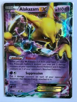Alakazam EX ULTRA RARE 25/124 XY Fates Collide Pokemon card TCG NM HOLO - Image 1