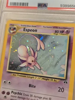 Espeon 1/75 VINTAGE 2001 Neo Discovery Holo Pokemon Card Graded PSA 7 - Image 3