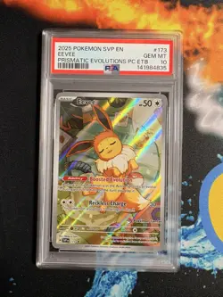 Prismatic Evolutions SVP 173 Eevee Pokemon Center Stamp Promo Card PSA 10 - Image 1