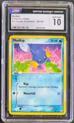 Mudkip 2006 Pokemon EX Crystal Guardians 58/100 CGC 10 Gen Mint - Image 1