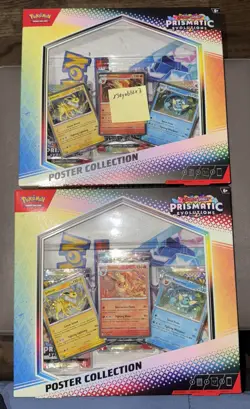 (LOT OF 2) Pokemon Scarlet Violet Prismatic Evolutions Poster Collection Box NEW - Image 1