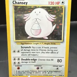 Pokemon TGC - Chansey - 3/102 Base Set Unlimited Holo Rare - Image 1