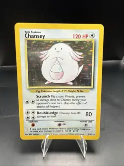 Pokemon TGC - Chansey - 3/102 Base Set Unlimited Holo Rare - Image 2