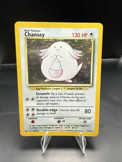 Pokemon TGC - Chansey - 3/102 Base Set Unlimited Holo Rare - Image 3