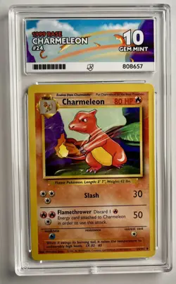 Pokemon TCG Charmeleon Vintage WOTC Base Set Unlimited 24/102 Ace 10 Perf Subs - Image 1
