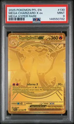 2025 POKEMON PFL EN-PHANTASMAL FLAMES MEGA HYPER RARE MEGA CHARIZARD X EX PSA 9 - Image 1