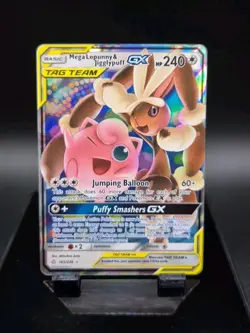 Pokemon TCG Mega Lopunny & Jigglypuff GX Holo Rare 165/236 Cosmic Eclipse - Image 1