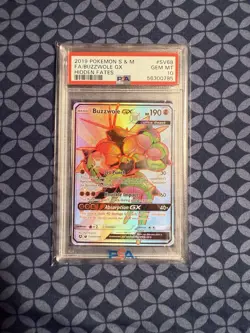 2019 POKEMON SUN & MOON HIDDEN FATES FULL ART/BUZZWOLE GX SV68 PSA 10 - Image 1