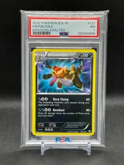 2012 Krookodile #127/124 Pokemon B&W Dragons Exalted - PSA 7 NM Holo - Image 1