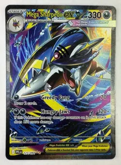 Mega Sharpedo ex 127/094 Special Illustration SIR Pokemon Phantasmal Flames NM - Image 1