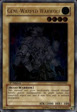 Gene-Warped Warwolf 1st Ed NA Ultimate STON-EN001 Yu-Gi-Oh! - Image 1