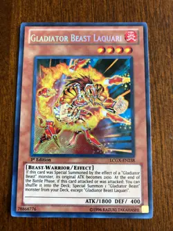 Yu-Gi-Oh! Gladiator Beast Laquari LCGX-EN238 - Secret - 1st - NM - Image 1