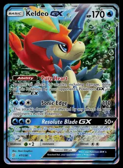 Pokemon Card Unified Minds Keldeo GX 47/236 Rare GX Holo - Image 1
