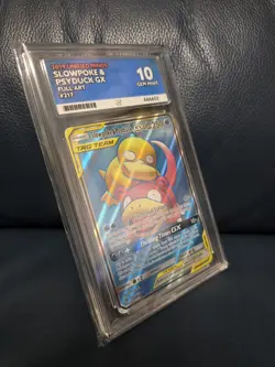Slowpoke & Psyduck GX 217/236 Unified Minds Pokemon Card 2019 Graded Mint Ace 10 - Image 3