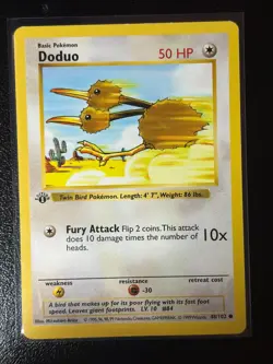 Pokemon Card Doduo Shadowless 1st Edition Base Set Common 48/102 LP - Image 1