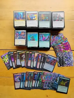 Lot of TMNT MTG Foil Uncommon & Commons, Bulk Non-Foil + Sealed Pack of 90 Lands - Image 1