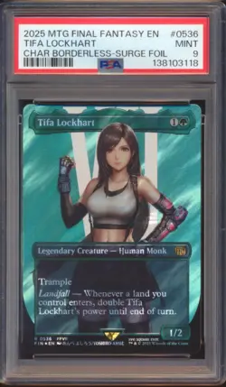 MTG FINAL FANTASY TIFA LOCKHART BORDERLESS SURGE FOIL #0536 PSA 9! - Image 1