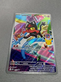 Litten MEP 044 Pokemon First Partner Illustration Black Star Promo Full Art MINT - Image 3