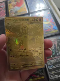 Mega Lucario Ex 188/132 Mega Evolution Gold Hyper Rare Pokemon TCG Card English - Image 2