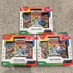Pokemon First Partner Illustration Collection Series 1 English NEW SEALED LOT X3 - Image 1