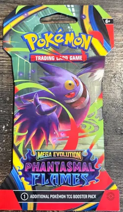 Pokemon TCG- Mega Evolutions Phantasm Flames Sleeved Booster Pack - Image 1