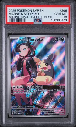 2025 POKEMON SVP EN-SV BLACK STAR PROMO #206 MARNIE'S MORPEKO PSA 10 - Image 1