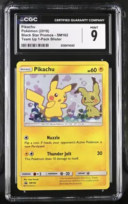 Pikachu 2019 Pokemon Black Star Promos CGC 9 #SM162 - Image 1