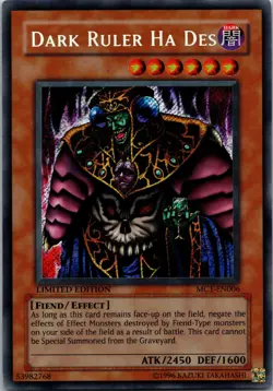 Yugioh Dark Ruler Ha Des MC1-EN006 Limited Edition Secret Rare NM - Image 1