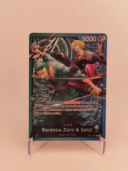 One Piece Card Game - English Holo Roronoa Zoro Sanji ST12-001 L - Image 1