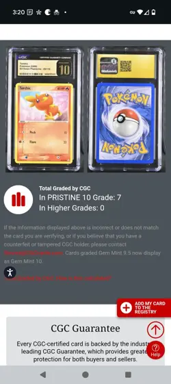 (POP 7) CGC 10 PRISTINE Torchic Ex Holon 2006 83/110 Pokemon Card - Image 4