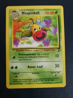 Pokemon Card Weepinbell 64/130 Base Set 2 Uncommon WOTC - Image 1
