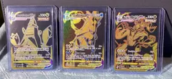 Pokemon TCG 3 Cards Secret Rare Gold Calyrex TG29 Duraludon Tg30 Urshifu TG29 NM - Image 1