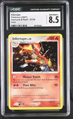 CGC 8.5 Infernape 2007 Diamond & Pearl 5/130 Holo Pokemon Card - Image 1