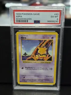 PSA 6 Shadowless Abra 43/102 Base Set 1999 Pokemon Card - Image 1