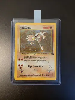 Pokemon WOTC Card - Hitmonlee - Fossil Set - Holo Rare - 7/62 - Image 1