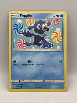 Popplio 65/214 SM Sun & Moon Lost Thunder Pokemon card - Image 1