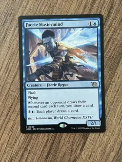 Magic: The Gathering Faerie Mastermind MOM LP Card MTG 58 - Image 1