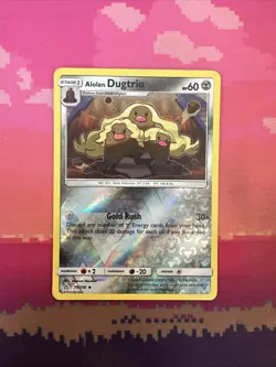 Pokemon Card Alolan Dugtrio Ultra Prism Reverse Holo 79/156 Near Mint - Image 1
