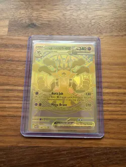 Mega Lucario EX 188/132 Hyper Rare Mega Evolutions NM Pack Fresh Gold Card - Image 3