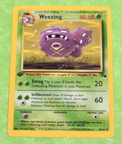 Vintage Pokemon Card First Edition Weezing 45/62 - Image 1