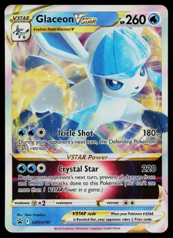 Pokemon Card Sword & Shield Promo Glaceon VSTAR SWSH197 Promo Holo - Image 1