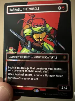 Raphael, the Muscle (0091) (Borderless Surge Foil) TMNT Ninja Turtles Pixel Foil - Image 1