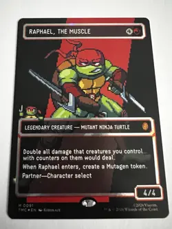 Raphael, the Muscle (0091) (Borderless Surge Foil) TMNT Ninja Turtles Pixel Foil - Image 2