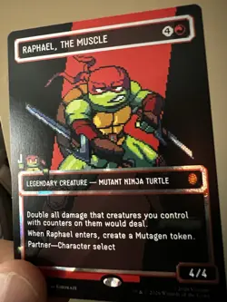 Raphael, the Muscle (0091) (Borderless Surge Foil) TMNT Ninja Turtles Pixel Foil - Image 4