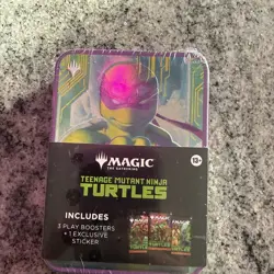 MTG TMNT Teenage Mutant Ninja Turtles Tin Sealed 3 Play Boosters + Sticker NEW - Image 1