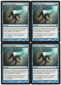 MTG Selective Memory x4 Worldwake Rare LP Playset - Image 1