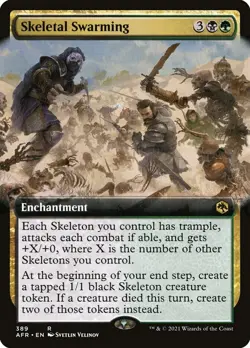 MTG Skeletal Swarming Extended Art Adventures in the Forgotten Realms Rare NM - Image 1