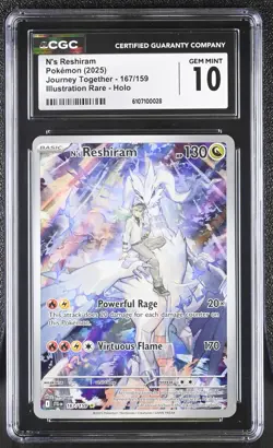 Pokemon N's Reshiram 167/159 Illustration Rare Journey Together - CGC 10 - Image 1